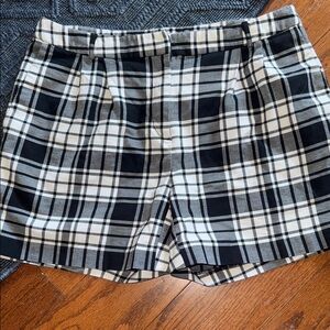 MICHAEL KORS SIZE 12 Plaid Black and White Women's Shorts